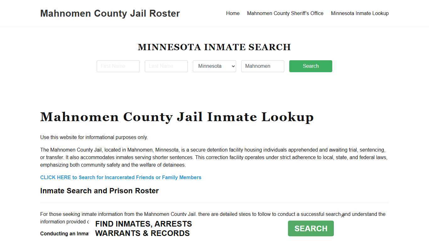 Mahnomen County Jail Roster Lookup, MN, Inmate Search
